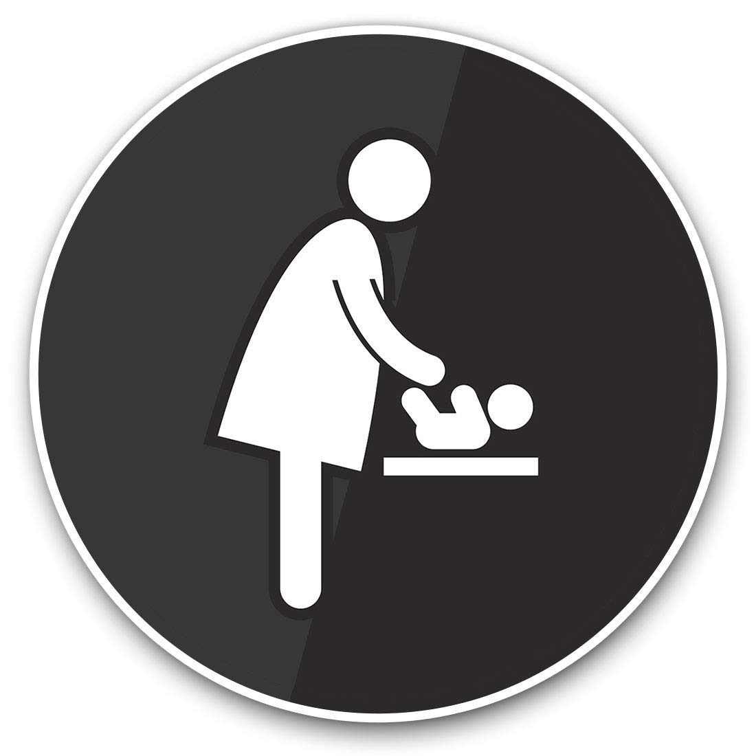 Vinyl Stickers (Set of 2) 25cm - Baby Changing Sign Office Cafe #7840