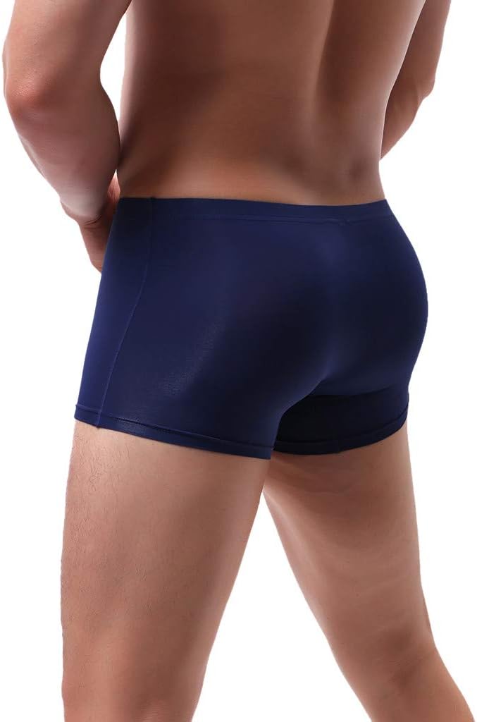 Boxer Shorts for Men Sexy Comfortable Ultra Thin Blue