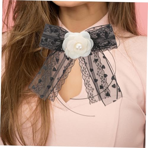 Broche Nœud Dentelle Noire minkissy : Épingle Vintage pour Robe et Pull - 7