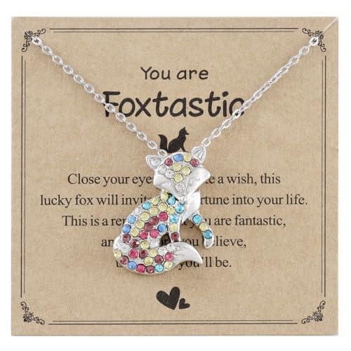 AHAETH Fox Gifts for Women Teens Birthday Foxes Lovers Themed Items Jewelry Cute Fox Necklace