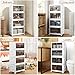 4 Tier Storage Bins with Lids, 23QT Stackable Closet Organizers and Storage with Wheels, Collapsible Storage Boxes, Foldable Plastic Storage Containers for Home,Office, Dorm Room-White