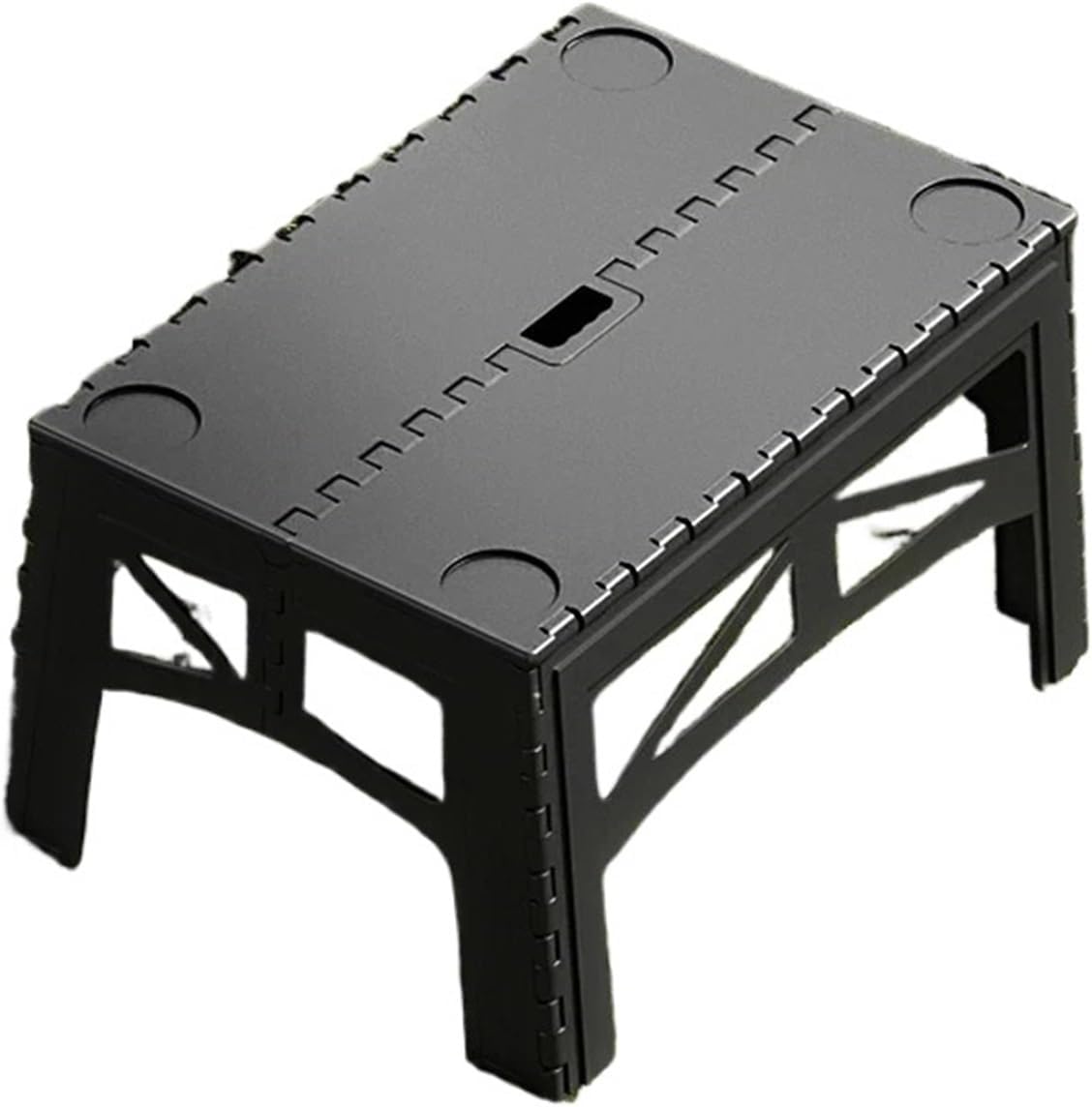 Outdoor Folding Table Lightweight Travel Picnic Small Stall Tables Strong Load-Bearing Dining Desk Portable Simple Camping Table(Black)