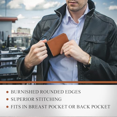 Tony Perotti Men's Italian Leather Bifold Wallet - Custom Wallets for Men - Personalized Wallet With Engraving of Initials4