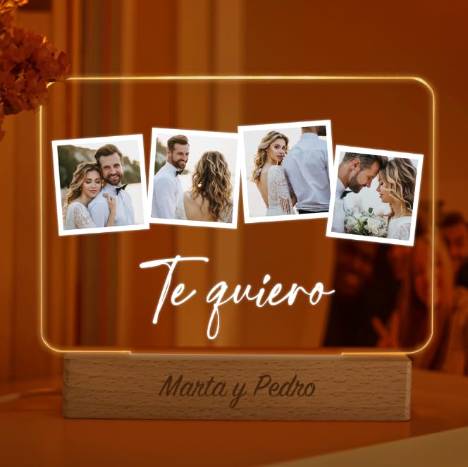 Transparent Gift Lámpara Personalizada Polaroid con Fotos y