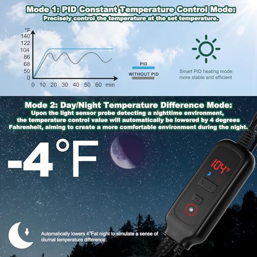 Dxophiex DP-T5 5.5 Inch Reptile Heat Lamp Fixture With Dimming Thermostat thumb #3