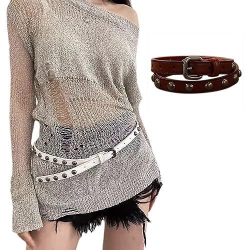 Rock Styles Rivets Belt Adjustable Studded Waistband Trendy Hipsters Belt For Music Festivals And Parties2