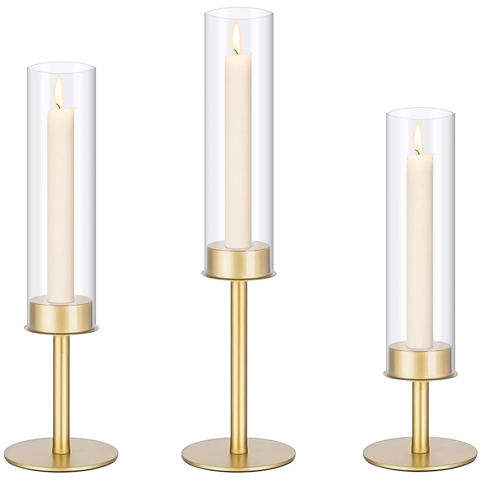 Gold Hurricane Candle Holders - Set of 6 -7