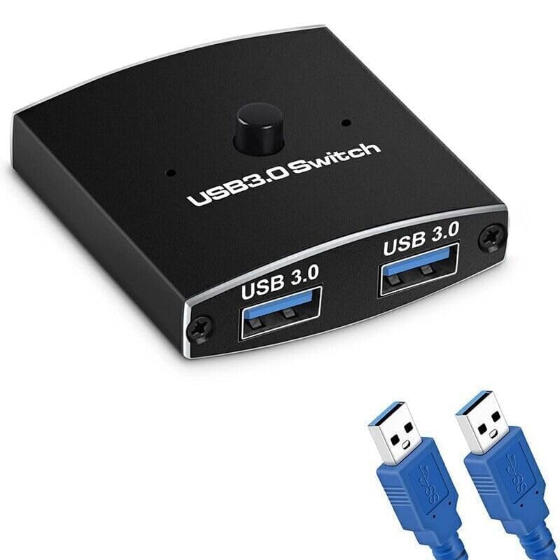 usb 3.0 switch selector kvm switch 5 gbps 2 in 1 out usb splitter usb 3.0 zwe v7j5 for 2 computer share keyboard mouse printer, with 2 usb cable