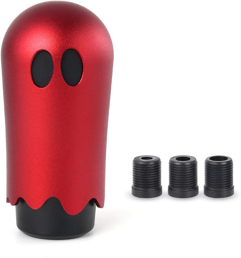 muge racing Ghost Shift Knob, Aluminum Weighted Automotive Gear Shift Manual knobs Lever with 3 Threaded Adapters M8 M10 M12 x 1.25, Universal for Vehicle Funny Cool Spooky Car Accessories (Purple)
