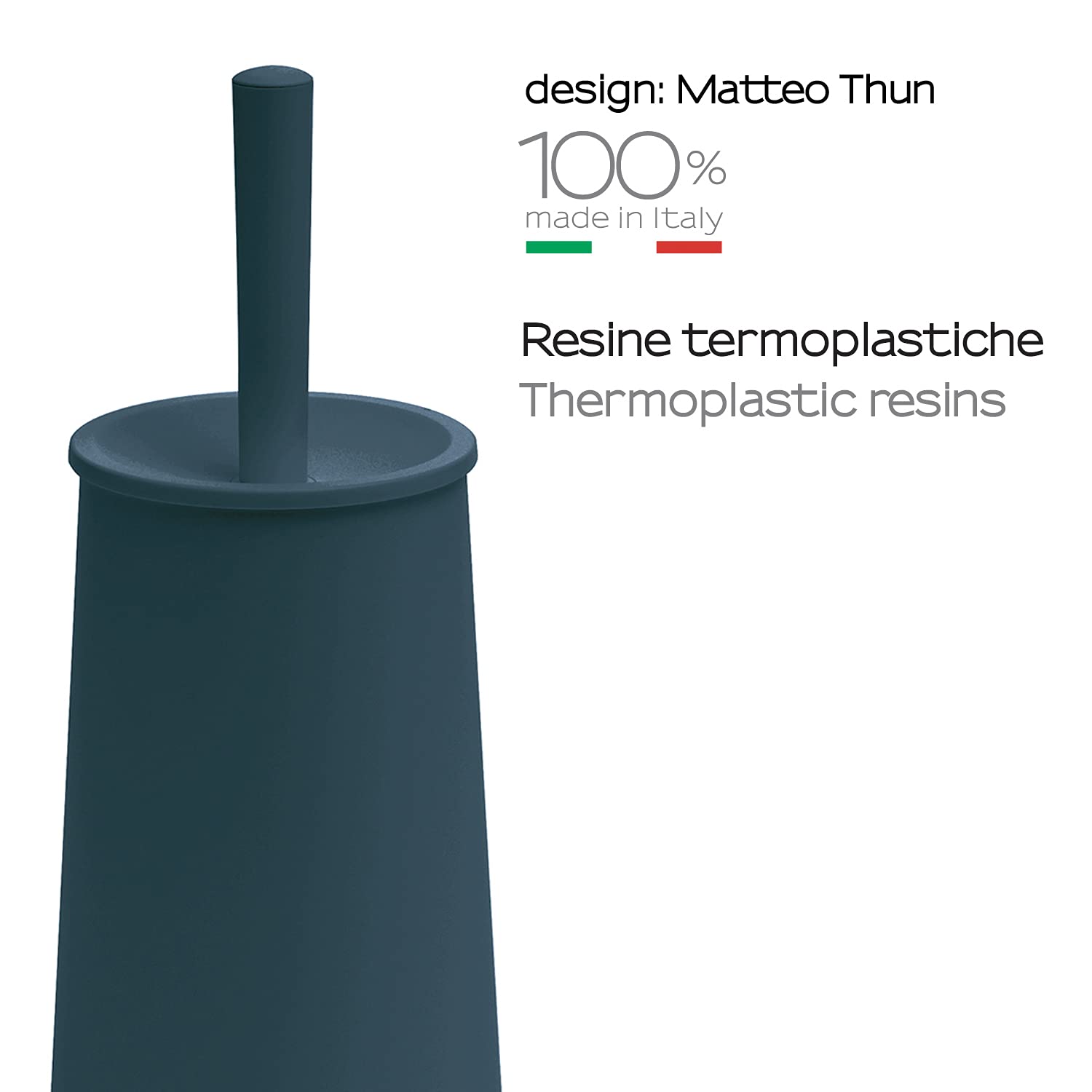 Gedy G-Oscar, 35 x 13 x 13 cm, Weight 0.4 kg, Toilet Brush with Bristles Made with Thermoplastic Resins, Warranty Year 2, R&D Design, Blue Petrol, Unica - Image 3