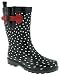 Capelli New York Scattered Dots Printed Ladies Short Rubber Rain Boot