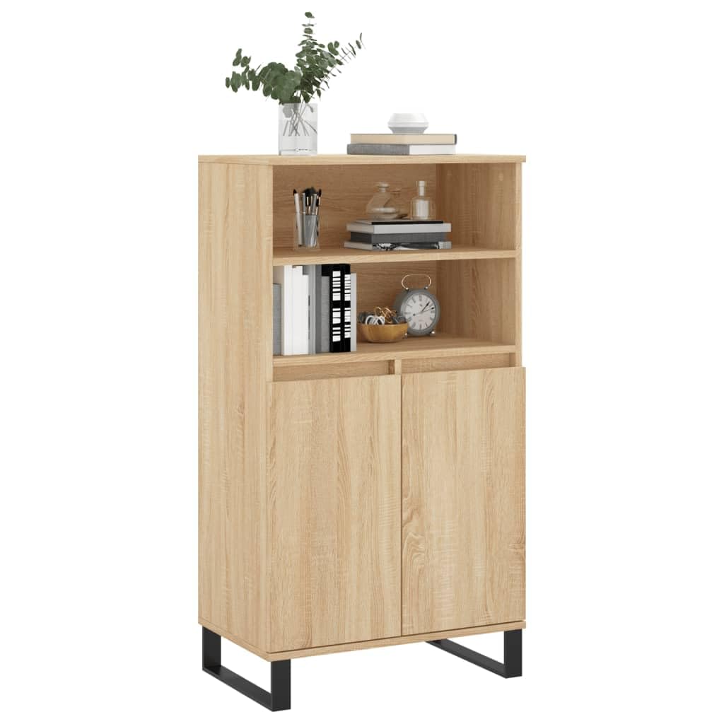 puraday Armario de 60 x 36 x 110 cm, armario lateral buffet, armario auxiliar para libros, armario alto de cocina para dormitorio, salón, cocina, pasillo, comedor, roble sonoma