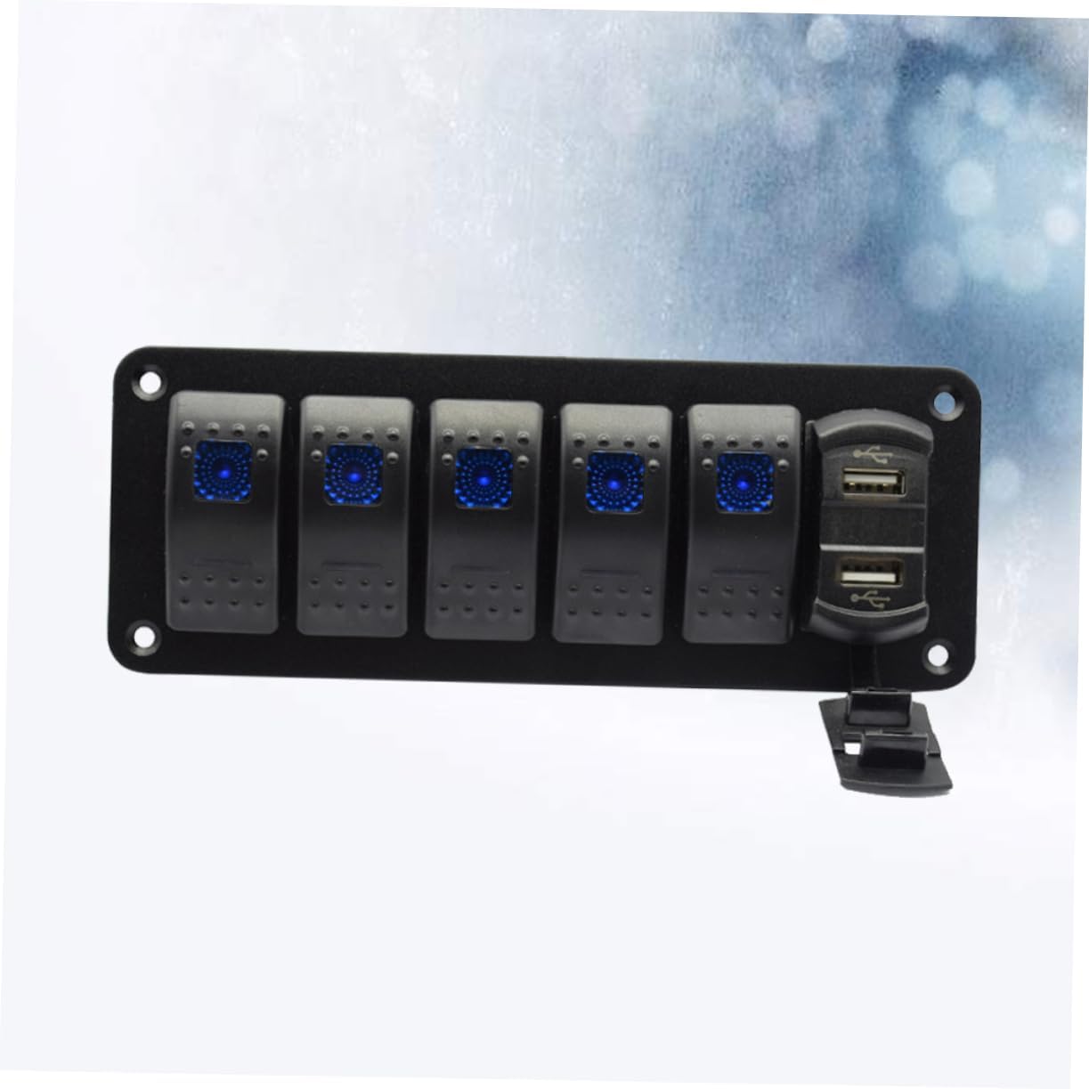 SOLUSTRE Automotive Switch Panel Boat Switch Voltage Indicator Gang Panel Dual Usb