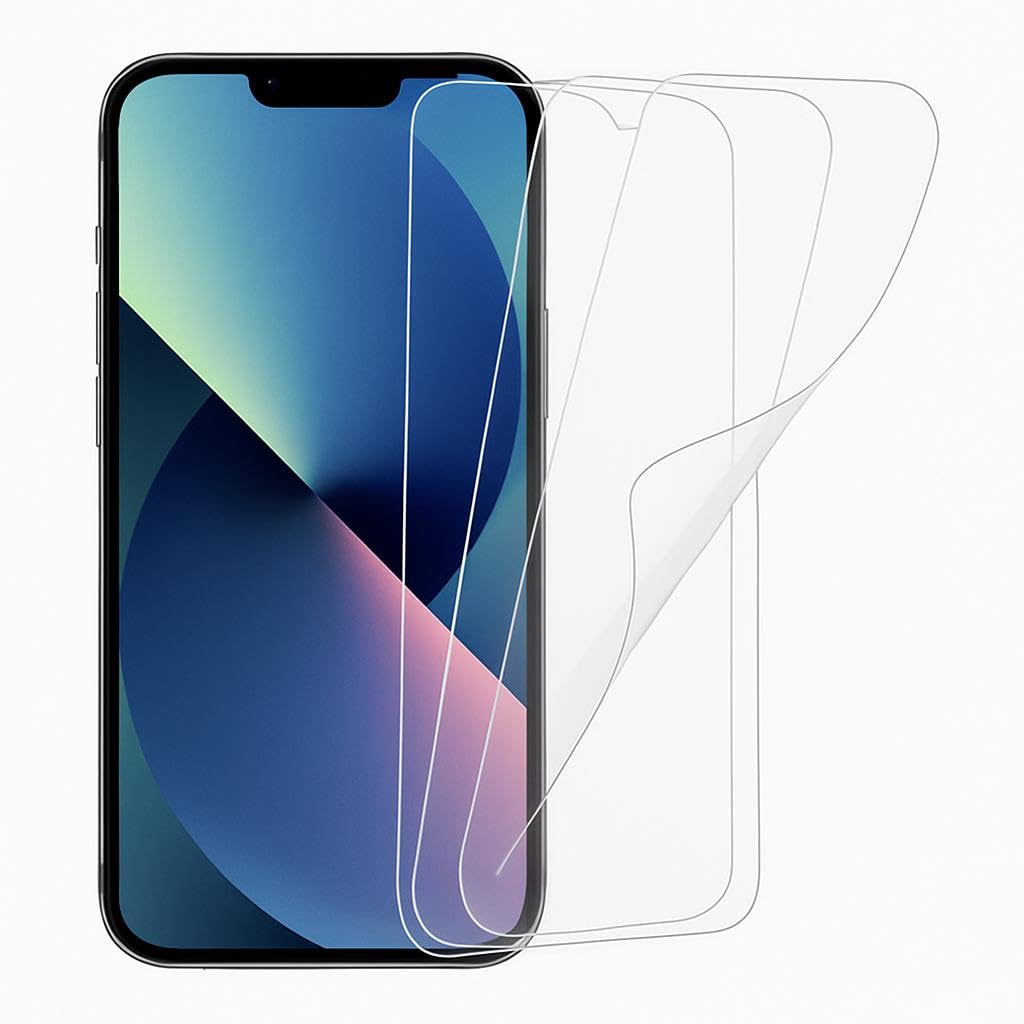 Set of 3 Transparent Display protection film for OPPO Reno 7 Lite 5G for front phone screen made of Hydrogel, Flexible, Full Adhesive, Silicone, Complete Set for Easy Installation.