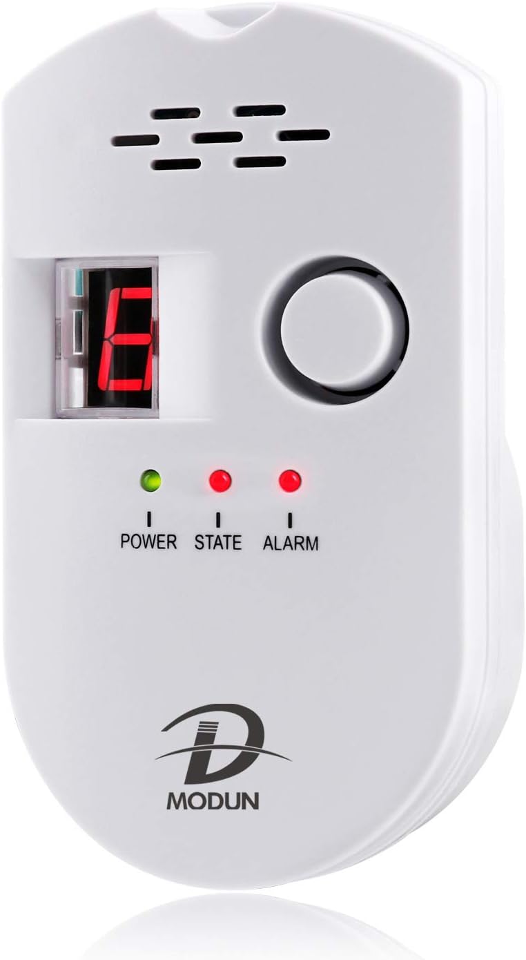 – Gas Detector, Natural Gas/LPG/City Coal Gas Leak Detector, 3-Pin Plug-in Gas Monitor with Sound Alarm and LED Display, Methane Propane Butane Combustible Gas Alarm for Kitchen RV Garage Hotel