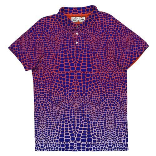 Chubbs Golf Polo – Blue and Orange Gradient Gator Print