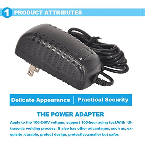TMEZON 12 Volt 2A Power Adapter Supply AC to DC 2.1mm X 5.5mm Plug 12v 2 Amp Power Supply Wall Plug Extra Long 8 Foot Cord