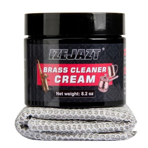 IZEJAZT Brass Polish & Cleaner Paste | Professional Care for All Brass Products | Quickly Removes Tarnish & Restores Shine | for Faucets, Instruments, Decor & Kitchenware