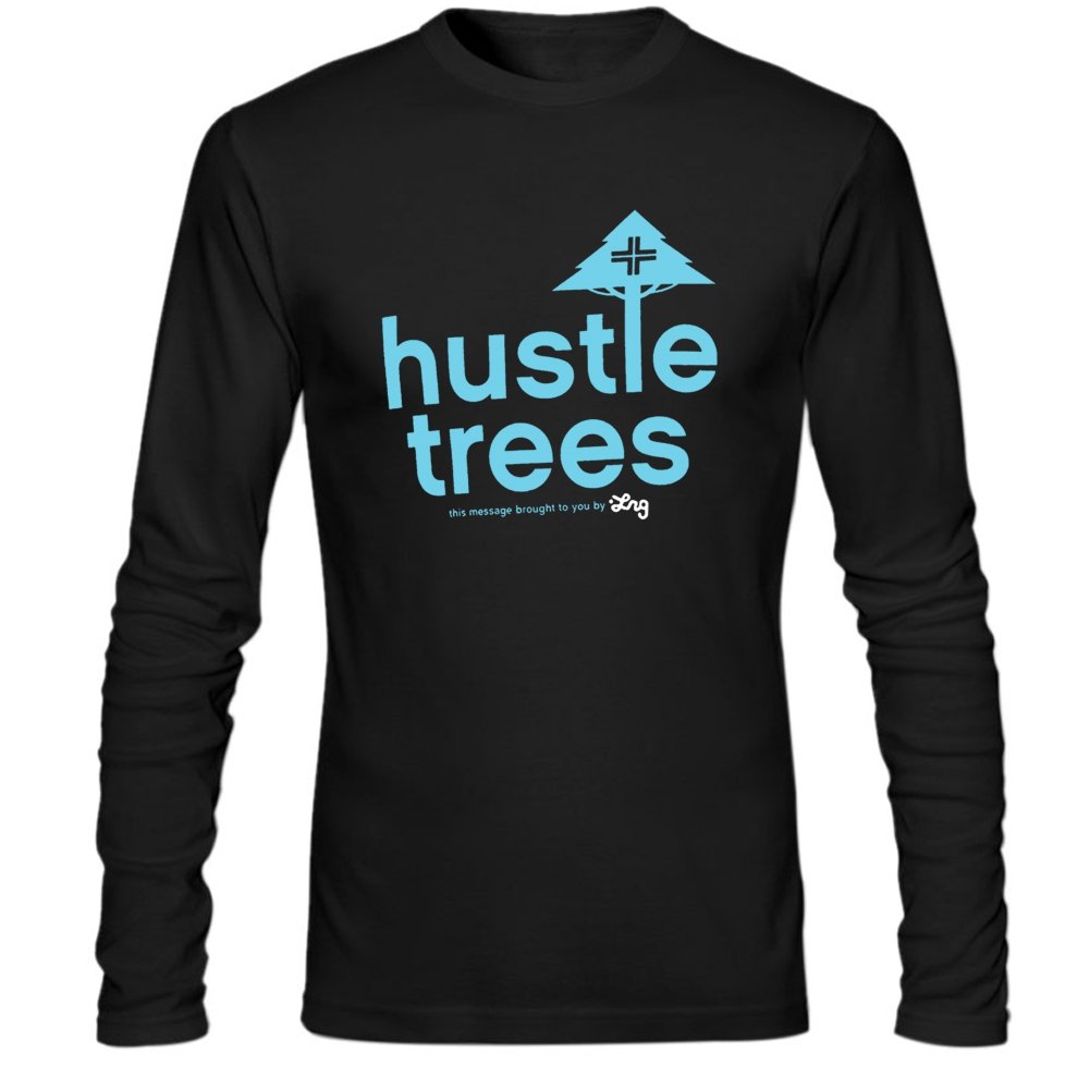 Mens Hustle Trees Long Sleeve Shirt