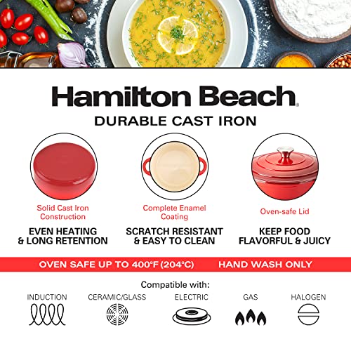 Hamilton-Beach-Enameled-Cast-Iron-Dutch-Oven-55-Quart-Red-Cream-Enamel-Dutch-Oven-Pot-with-Lid Hamilton Beach Enameled Cast Iron Dutch Oven 55 Quart Red Cream Enamel Dutch Oven Pot with Lid