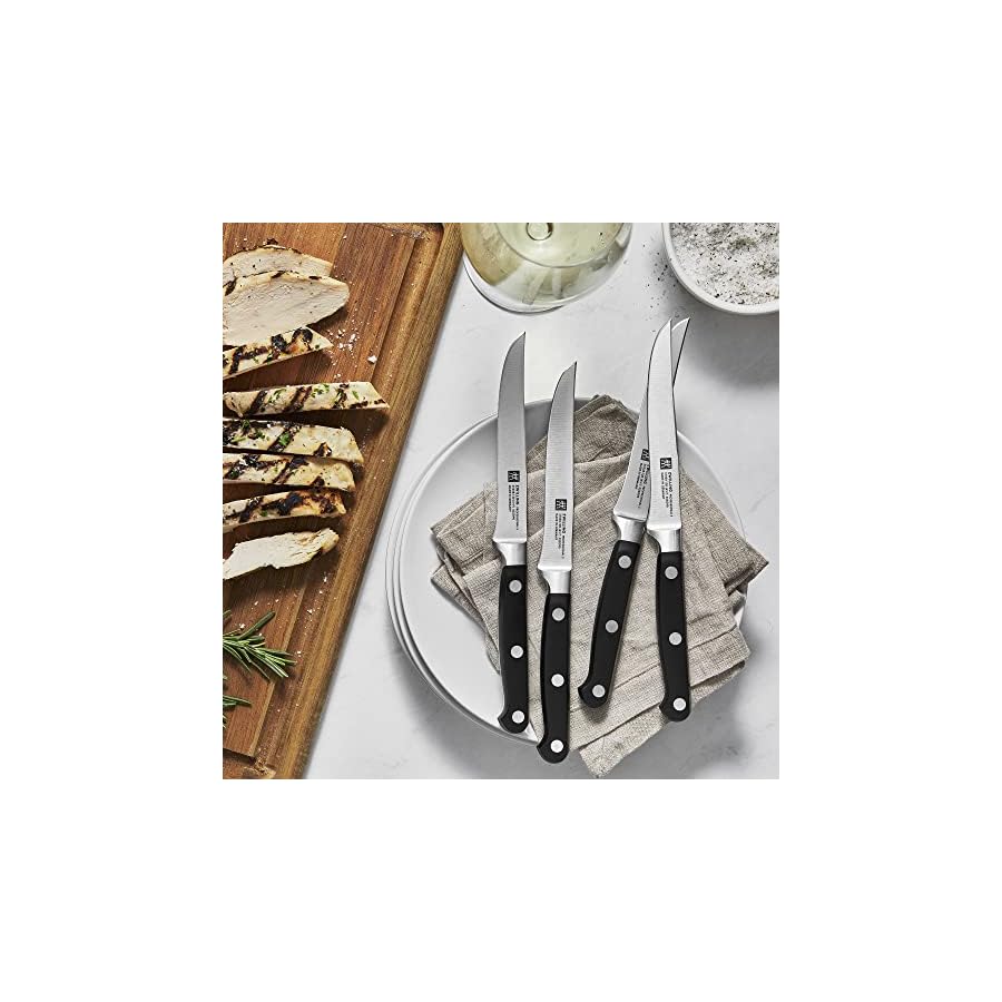 ZWILLING Professional S 4-Piece Razor-Sharp German Steak Knife Set, Made in Company-Owned German Factory with Special Formula Steel perfected for almost 300 Years, Dishwasher Safe