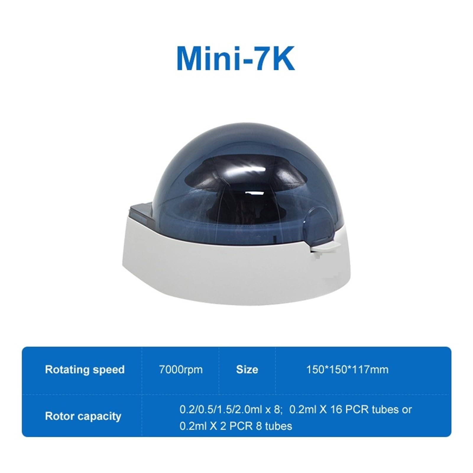 Wirówka stołowa, Mini Wirówka Pcr Plazmowa Mikrowirówka Laboratoryjna 4000 Obr./min 7000 Dla Probówki Wirówkowej 0,2/0,5/1,5/2 Ml | Mini-7k