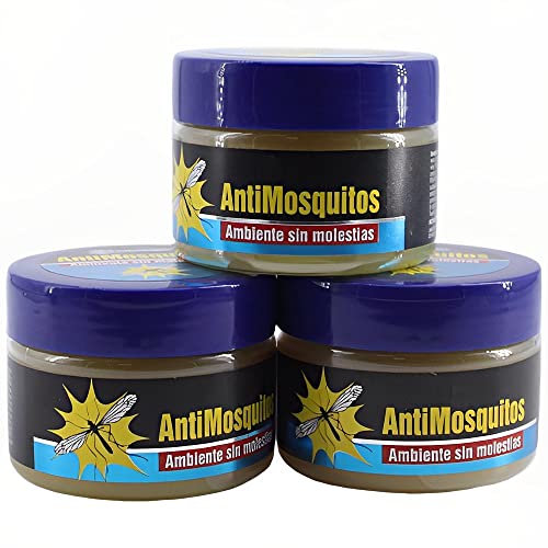 PLUS HOME Pack de 3 latas 100 gr Cada una de Gel de citronela Repelente de Mosquitos CITRONGEL CON ESENCIAS NATURALES