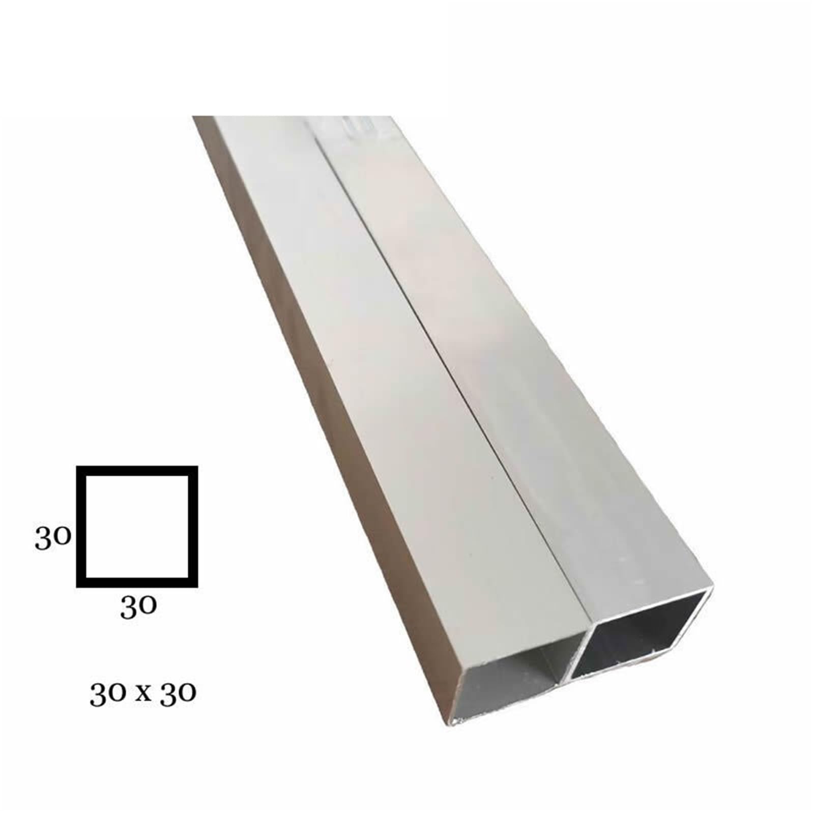 Vierkantrohr aus Aluminiumlegierung, 30 x, Wandstärke 1 mm,5, 2,3(245mm,30x30x3.0mm)