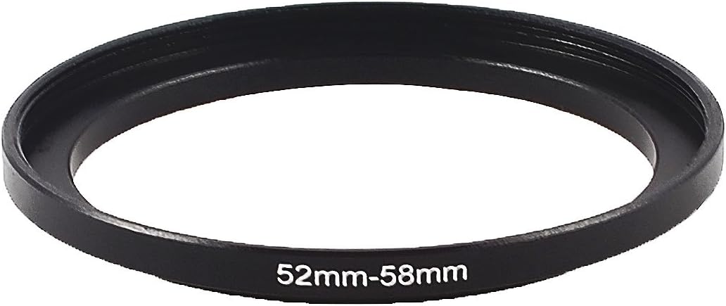 Camera 52mm Lens to 58mm Accessory Step Up Adapter Ring Black