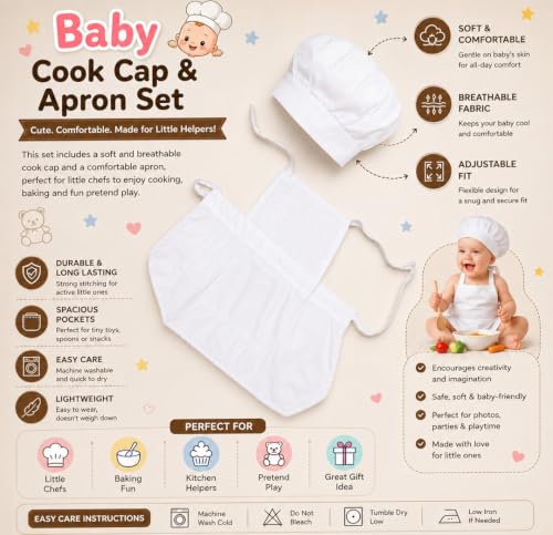 Image of BabyMoon Chef | New Born Baby Photography Shoot Props | Costume | White