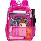 UFNDC Clear Backpack for Women and Men, Heavy Duty Backpacks, See Through PVC Transparent Bookbag -