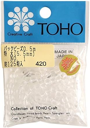 TOHO Extra Large Beads, Threading Beads, Outer Diameter Approx. 0.2 inches (5.5 mm), 1.6 ft (0.5 m), No. 1