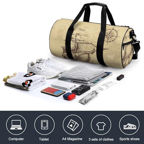 Sac week-end compas de bateau 45cm avec fermeture éclair renforcée - 4