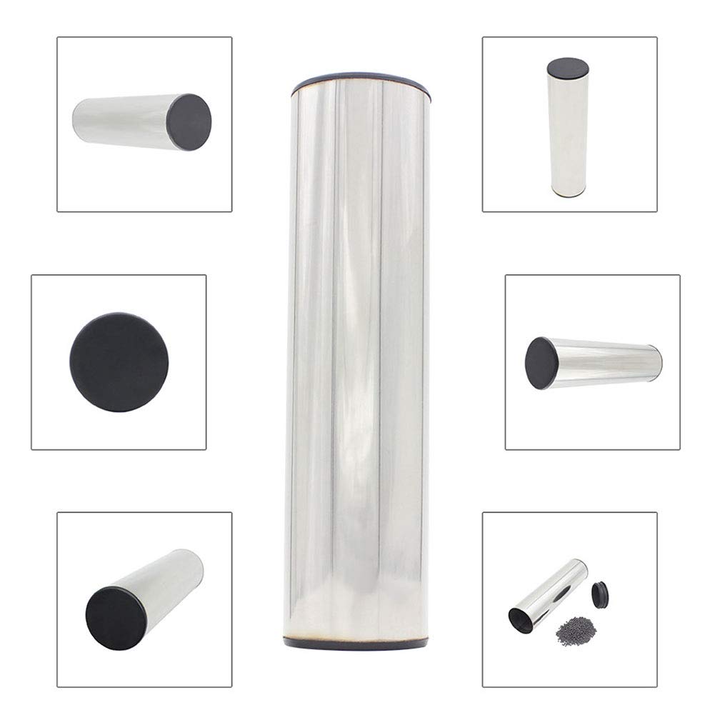 Cylinder Sand Shaker Stainless Cabasa, Percussion Shaker Steel Manual Percussion Unit Rhythm Percussion Musical Instruments (Silver) - Image 2