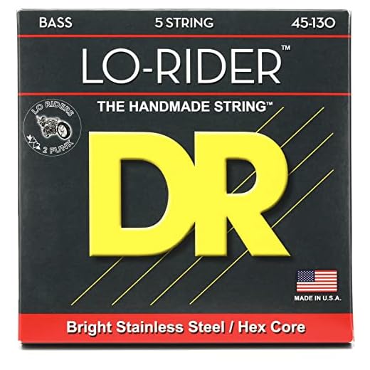 DR Strings Lo-Rider - Stainless Steel Hex Core 5 String Bass 45-130 (MH5-130)