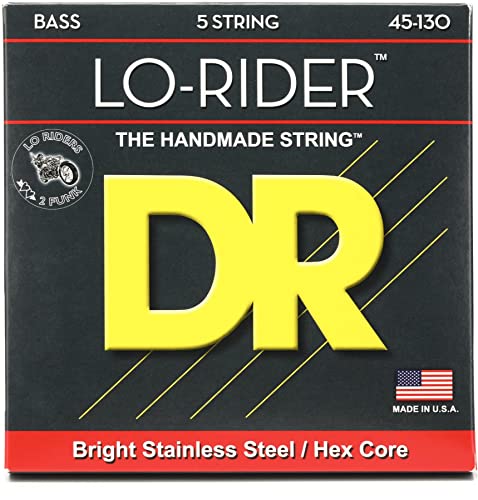 DR Strings Lo-Rider - Stainless Steel Hex Core 5 String Bass 45-130 (MH5-130)