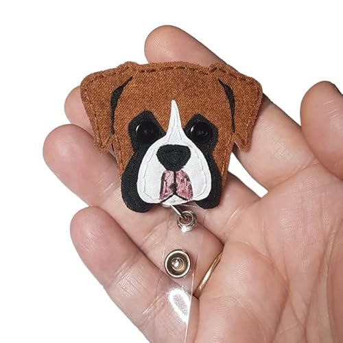 Boxer Badge Reel, Boxer Badge Card Holder,Boxer, Bulldog Badge Reel, Bulldog,ID Holder,Dog,Nursing Name Badge Holder,Badge Reel, Retractable