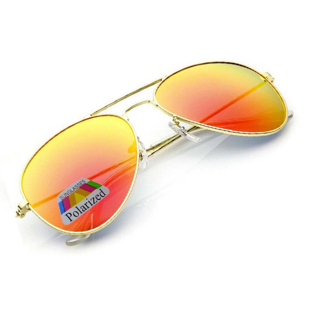 Mfaz Morefaz Ltd Boys Orange Mirrored Children Polarised Sunglasses Mirrored Kids Girls Glasses Uv400 (Orange Mirrored)