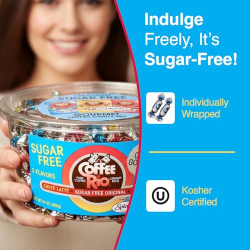 Coffee Rio Assorted Flavors Sugar Free Coffee Candy (Caffé Latté, Original, & Espresso), 24 oz Tub (130 Gourmet Mix) - Individually Wrapped Hard Candies Blended w/Fresh Dairy Cream - Kosher Certified - image 4