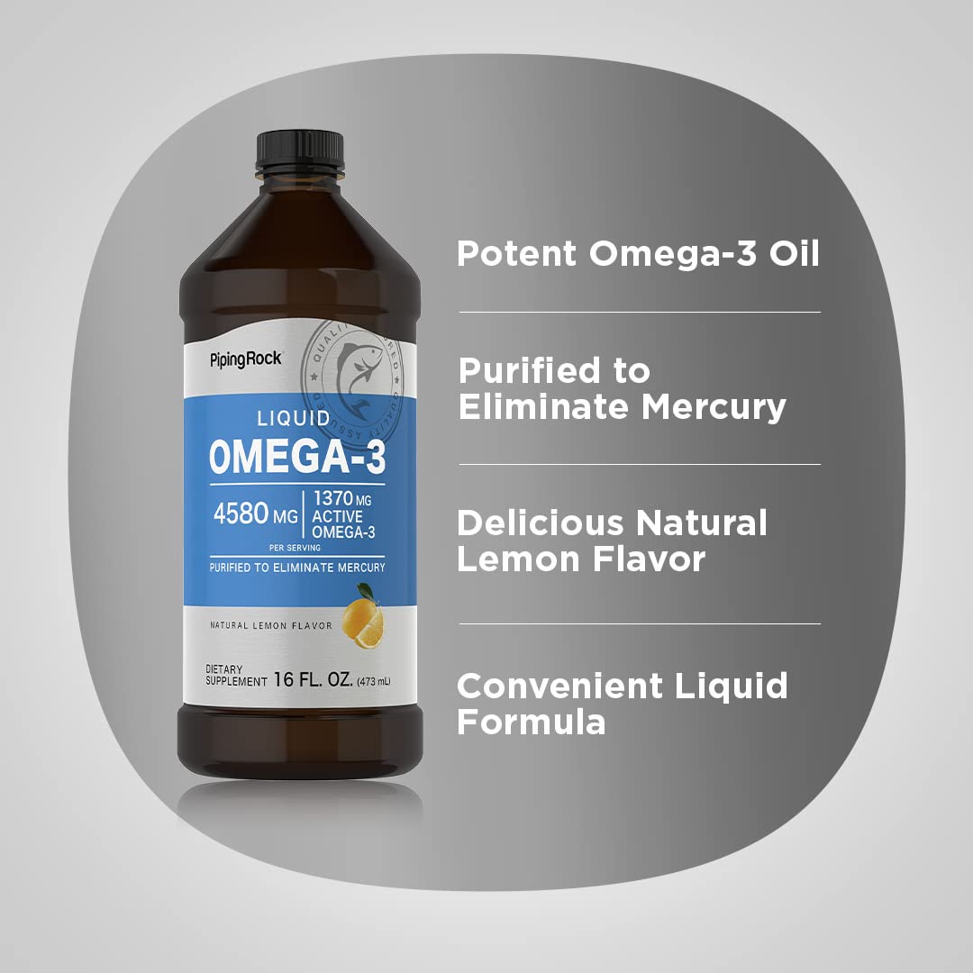 Piping Rock Omega 3 Fish Oil Liquid Supplement | 16 Fl Oz | Mercury Free — Amazon image 4