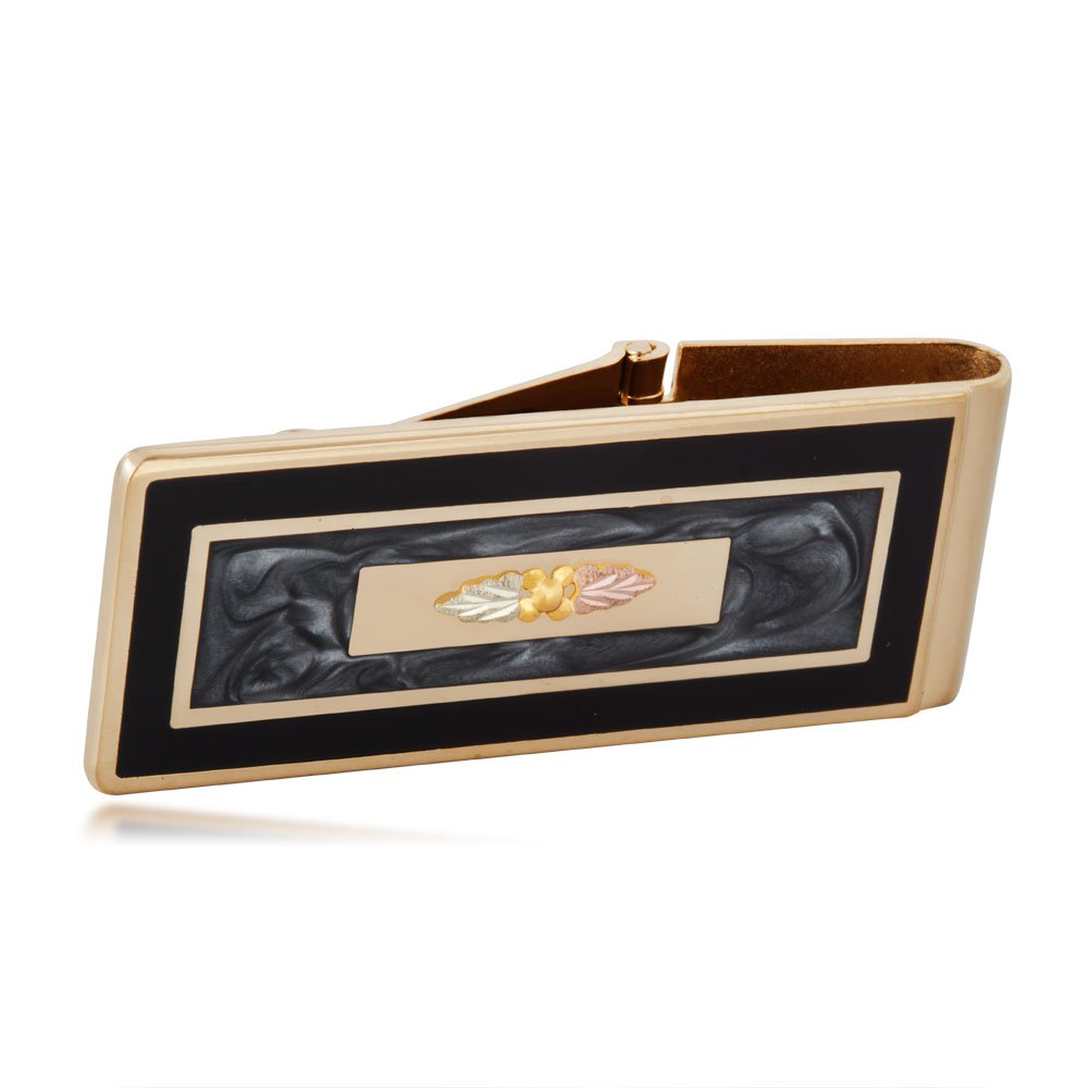 Amazon.com: Black Hills Money Clip with 10K Gold Trim, 12k Gold Leaves