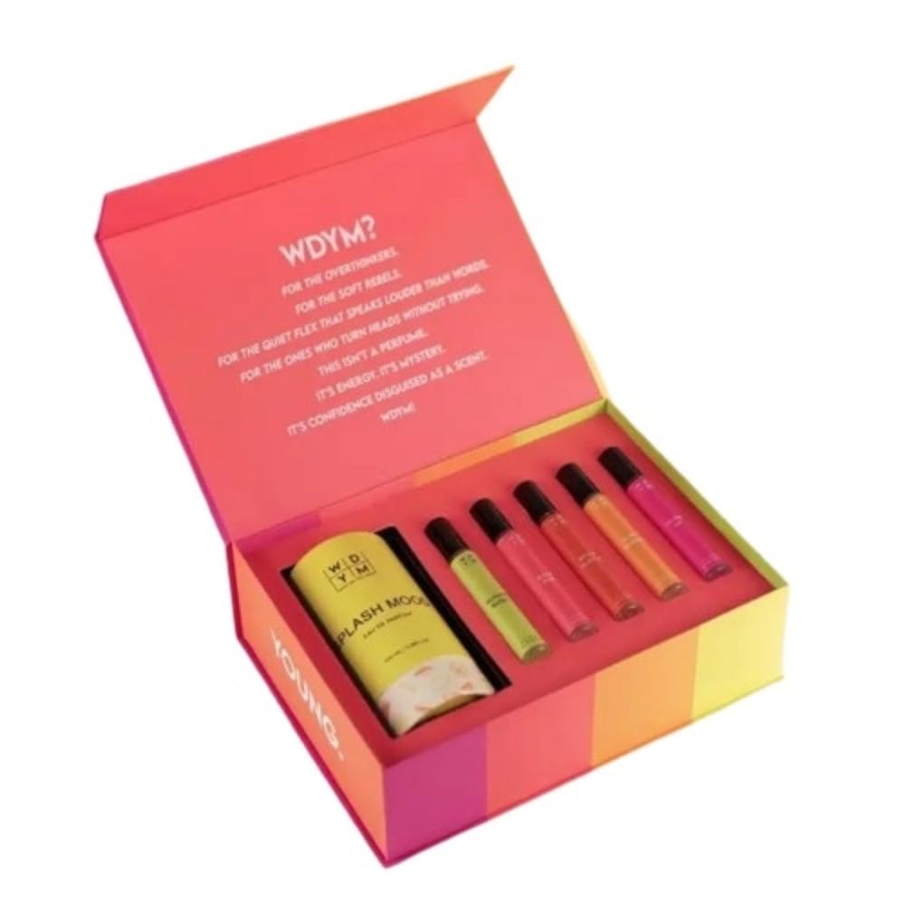 WDYM What Do You Mean Perfume Gift Box | Splash Mood 100ML | Slay Queen, Sugar Rush, Spice Hustle, Boho Pop & Glow Up Each 10ML | Luxury Eau De Parfum Collection | Signature Fragrance Gift | 150 ML-image-39