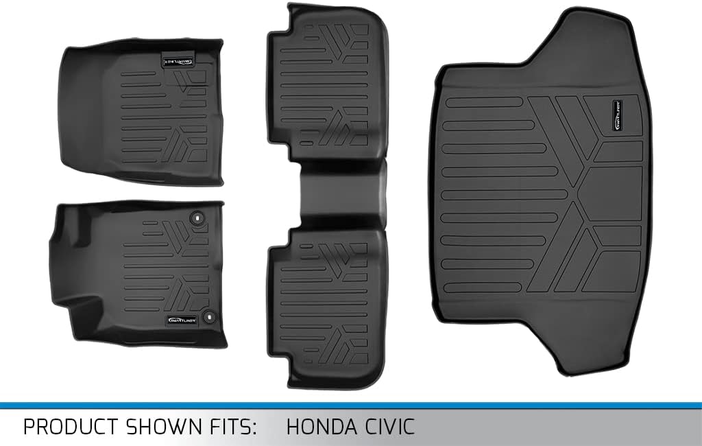 SMARTLINER Custom Fit Floor Mats 2 Rows and Cargo Liner Set Compatible with 2022-2025 Honda Civic - Image 6