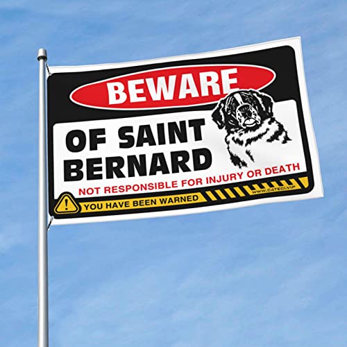 Drapeau Saint-Bernard humour pour salon étudiant et décoration murale chambre de mec