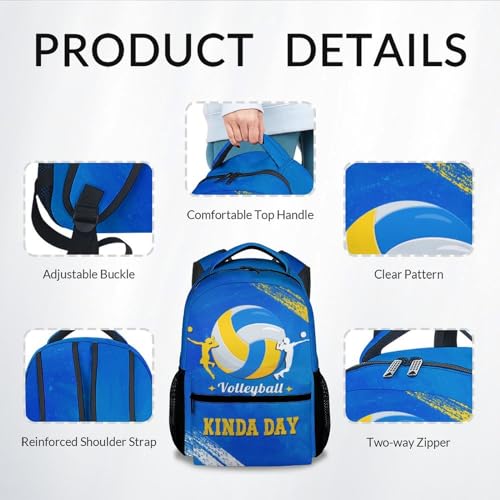COZYAURA Girls Backpack - 17 Inch Volleyball Bookbag for Girls - Sports School Bags for Kids - Durable Blue Elementary Middle School Backpack4