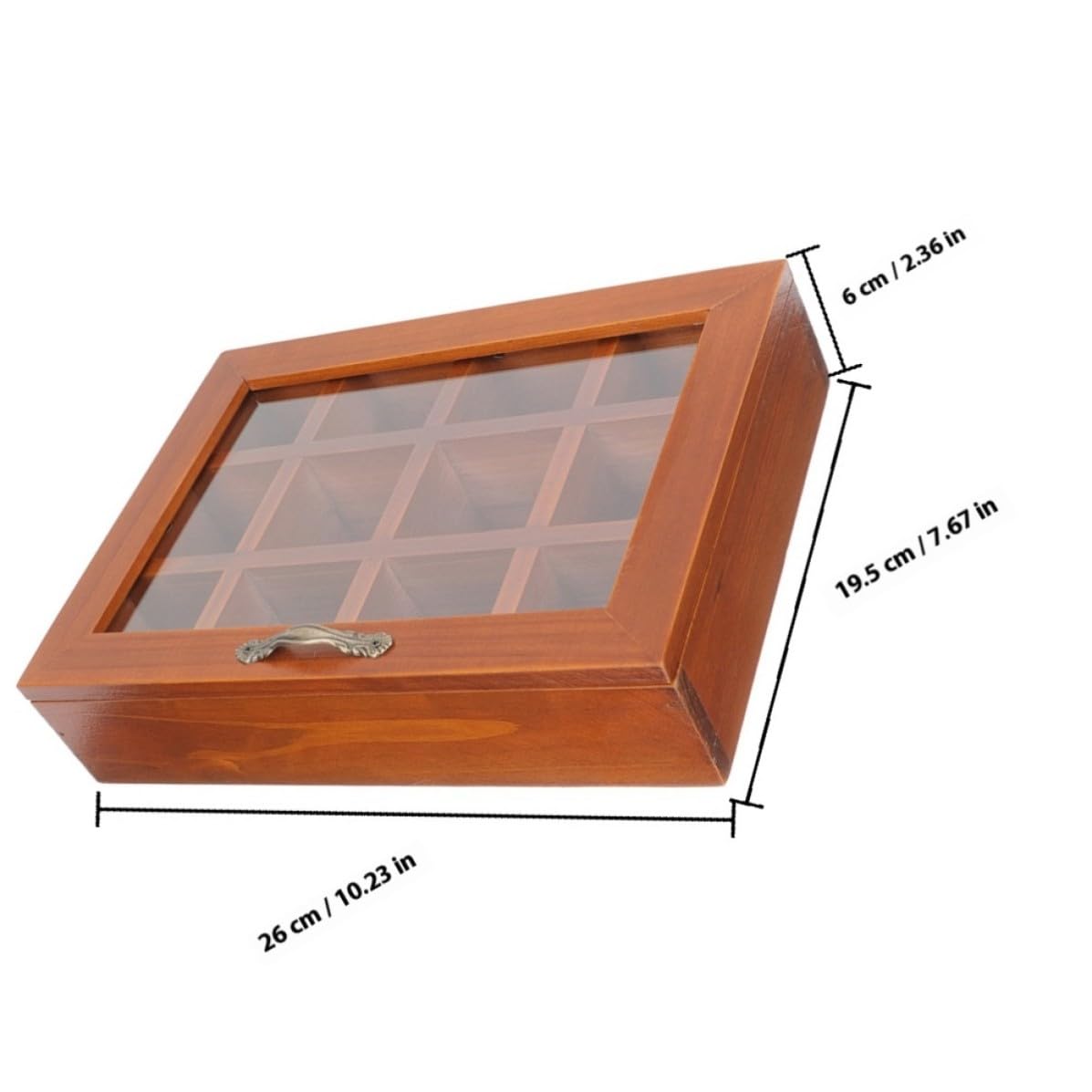 TOYANDONA 2 Piezas Caja de Joyas de Madera Maciza con 12 Compartimentos