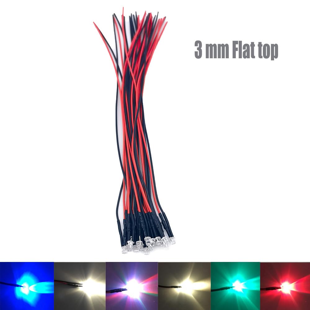 Prewired 5V~12V LED Bulb Pre Wired Light Emitting Diodes 3mm/5mm Various Colours