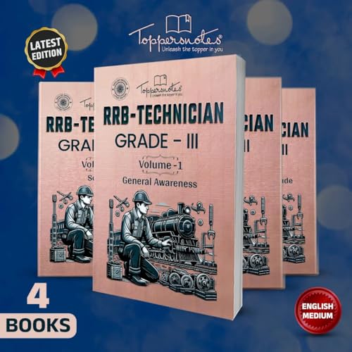 Image of RRB Technician grade 3rd Exam Preparation Study Material Notes English Medium Set of 4 Books, ToppersNotes Edition
