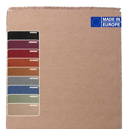 LUSA MIX Alfombra Cocina Lavable y Alfombra Pasillo Larga, Alfombras Rectangulares de Algodón con Flecos, Estilo Rústico y Moderno, Decorativa y Práctica para Hogar, Salón y Entrada, 60x200 cm Beige