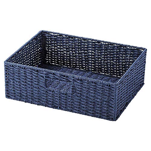 ちどり産業(Tidorisangyou) バスケット マルチ 商品サイズ(約):W36xD26XH10cm ペーパーバスケット浅型ハーフタイプ ネイビー CH04755